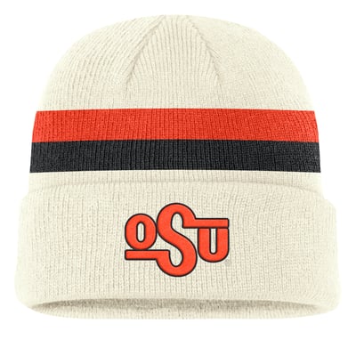 Oklahoma State Cowboys Nike Legacy Lettered Cuffed Knit Hat - Cream