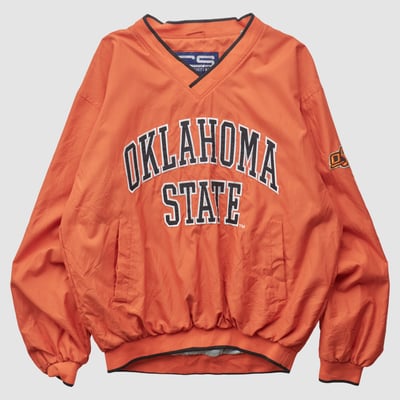 Oklahoma State Cowboys CRABLE SPORTSWEAR 2000s Pullover Jacket - Orange - M by Fanatics Real Vintage