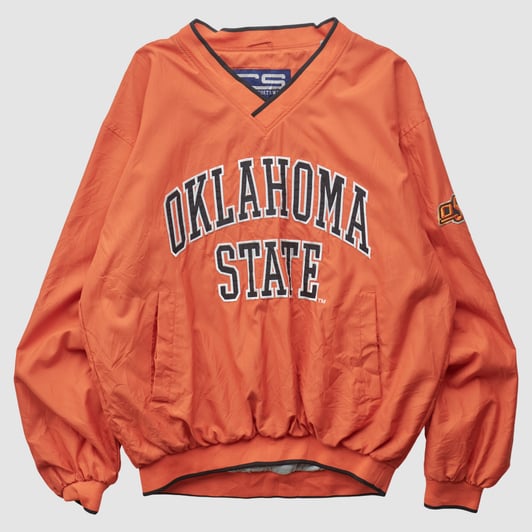 Oklahoma State Cowboys CRABLE SPORTSWEAR 2000s Pullover Jacket - Orange - M by Fanatics Real Vintage
