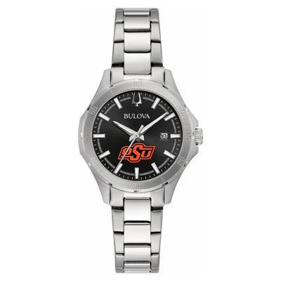 Oklahoma State Cowboys Bulova Women's Stainless Steel Sport Classic Watch - Black