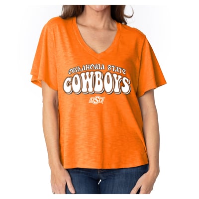  Oklahoma State Cowboys Women's Fawn Flutter Sleeve T-Shirt - Orange