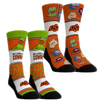  Oklahoma State Cowboys Rock Em Youth Muppets 2-Pack Crew Socks Set