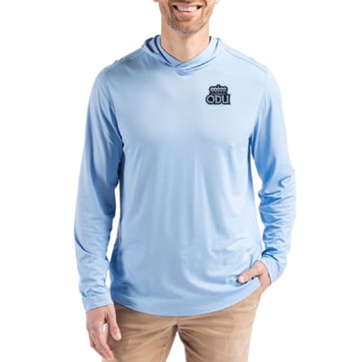  Old Dominion Monarchs Cutter & Buck Coastline Recycled Double Peached Hoodie - Light Blue