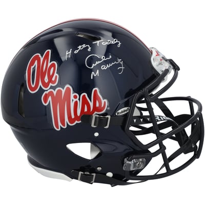 Archie Manning Ole Miss Rebels Autographed Fanatics Authentic Riddell Navy Speed Authentic Helmet with "Hotty Toddy" Inscription
