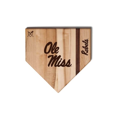 Ole Miss Rebels Jardine Baseball BBQ 12" x 12" Home Plate Cutting Board