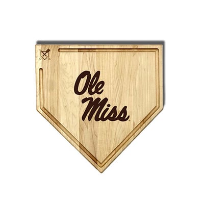 Ole Miss Rebels Jardine Baseball BBQ 17" x 17" Home Plate Cutting Board with Trough