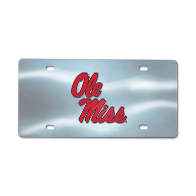 Ole Miss Rebels Logo Brands Chrome Diecast License Plate