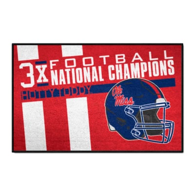 Ole Miss Rebels Logo Brands Football National Champions 19" x 30" Dynasty Starter Mat