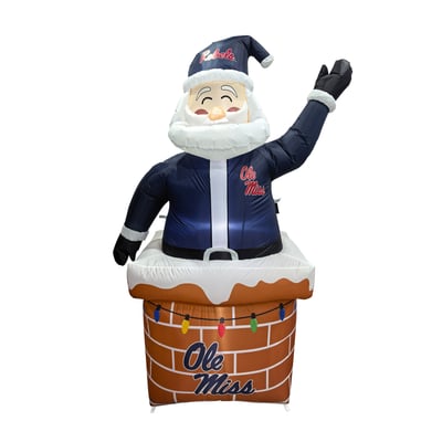 Ole Miss Rebels Logo Brands Santa in Chimney Yard Inflatable