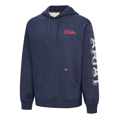  Ole Miss Rebels Ariat Rebar Lightweight Logo Hoodie - Navy