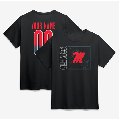 Ole Miss Rebels Big & Tall Home Court Pop Personalized Any Name & Number T-Shirt - Black