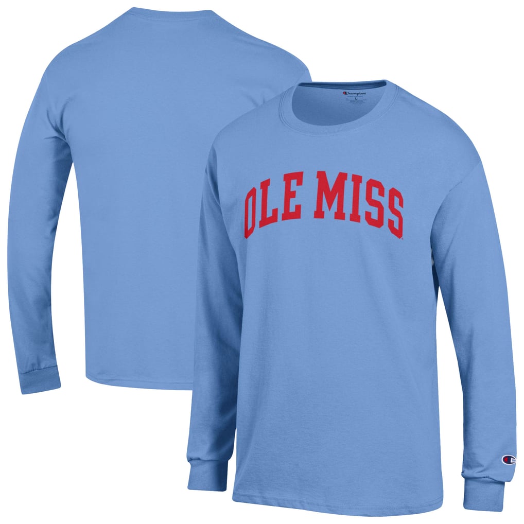  Ole Miss Rebels Champion Basic Arch Long Sleeve T-Shirt - Light Blue