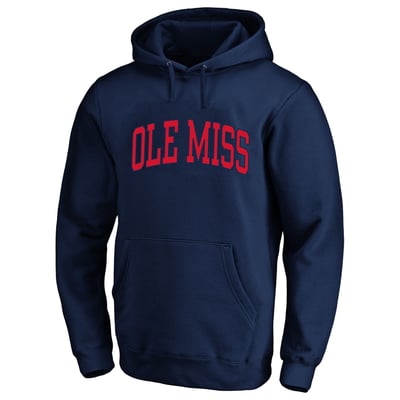  Ole Miss Rebels Champion Arch Over Tackle Twill Hoodie - Navy