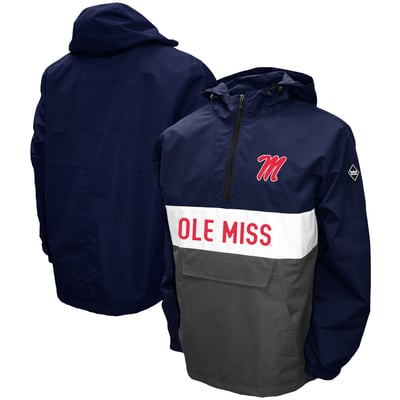Ole Miss Rebels Franchise Club Alpha Anorak Half-Zip Jacket - Navy