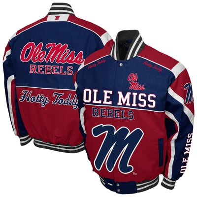 Ole Miss Rebels Franchise Club Crush Cotton Twill Full-Snap Jacket - Navy