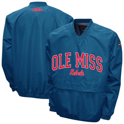 Ole Miss Rebels Franchise Club Member Windshell V-Neck Pullover Jacket - Navy