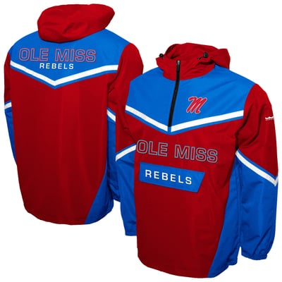 Ole Miss Rebels Franchise Club Action Anorak Quarter-Zip Jacket - Red/Blue