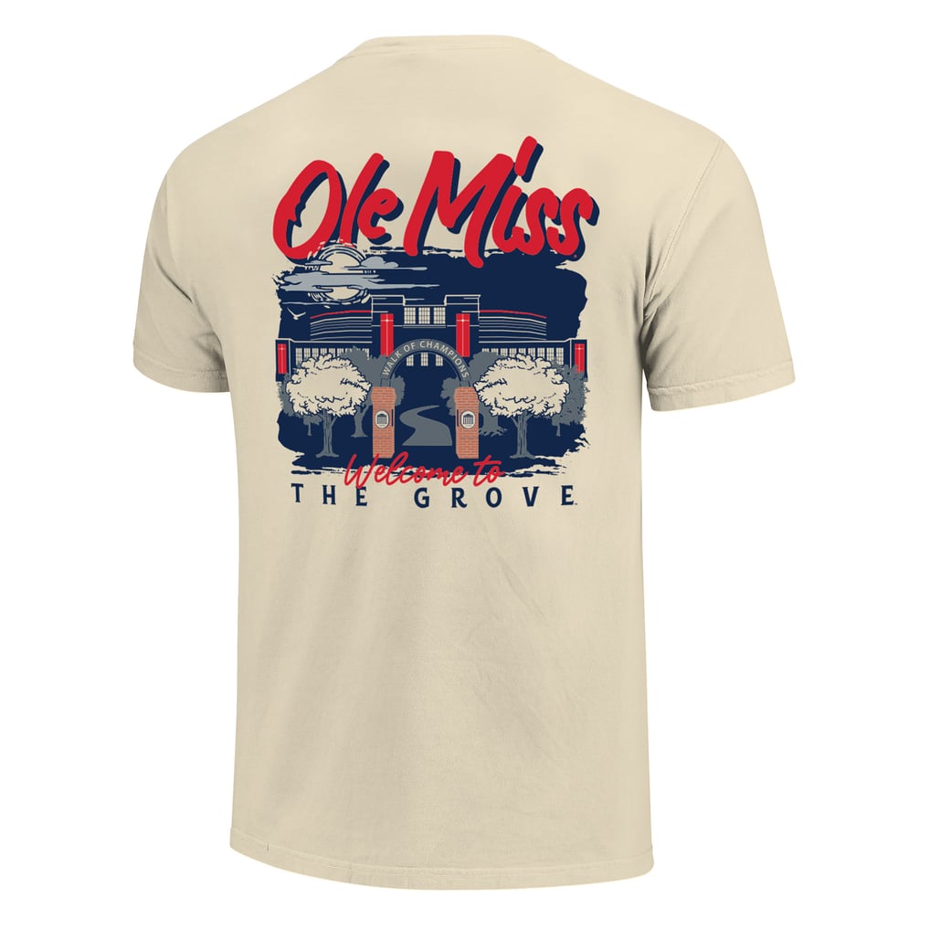 Image One Ole Miss Rebels Natural Comfort Colors Hand-Drawn Campus ...