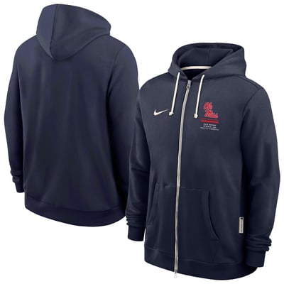 Ole Miss Rebels Nike 2026 Sideline Dri-FIT Full-Zip Hoodie - Navy