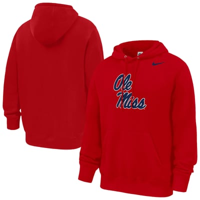 Ole Miss Rebels Nike Club Fleece Hoodie - Red