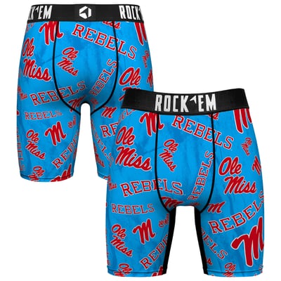  Ole Miss Rebels Rock Em All Over Logo Boxer Briefs - Red