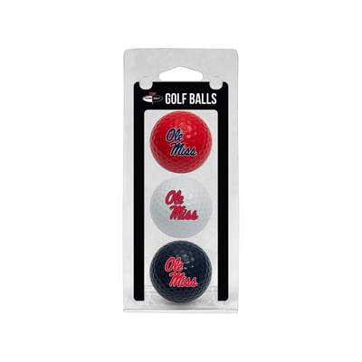 Ole Miss Rebels 3-Pack Multi-Colored Team Golf Ball Set