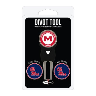 Ole Miss Rebels Golf Divot Tool Pack with 3 Magnetic Markers