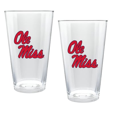 Ole Miss Rebels Two-Piece 16oz. Double Play Pint Glass Set