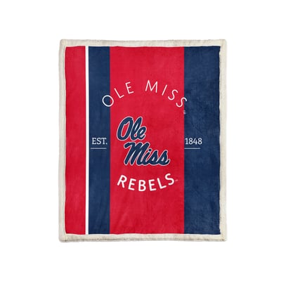 Ole Miss Rebels Pegasus Block Stripe 50" x 60" Ultra Cozy Sherpa Blanket