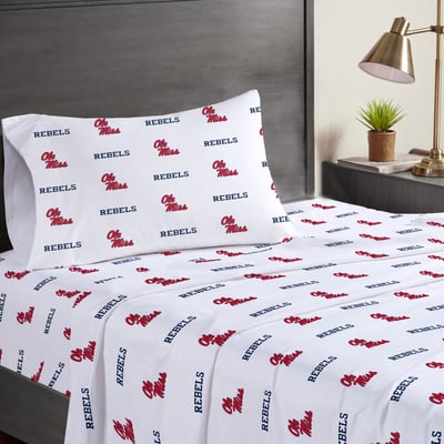 Ole Miss Rebels Pegasus Three-Piece Twin Sheet Set