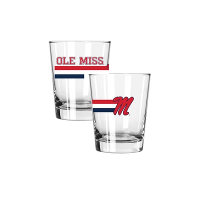 Ole Miss Rebels The Memory Company Two-Piece 15oz. Big Stripes Double Old Fashioned Glass Set