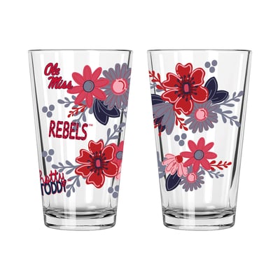 Ole Miss Rebels The Memory Company Two-Piece 16oz. Flowers Pint Glass Set
