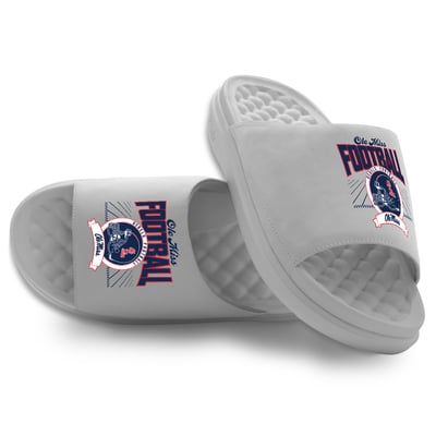 Ole Miss Rebels ISlide Unisex Football Kickoff Motive Slide Sandals - Gray