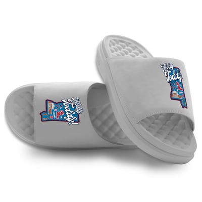 Ole Miss Rebels ISlide Unisex Landmark Motive Slide Sandals - Gray