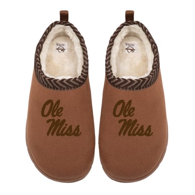 Ole Miss Rebels ISlide Unisex Tonal Logo Mission Slippers - Tan
