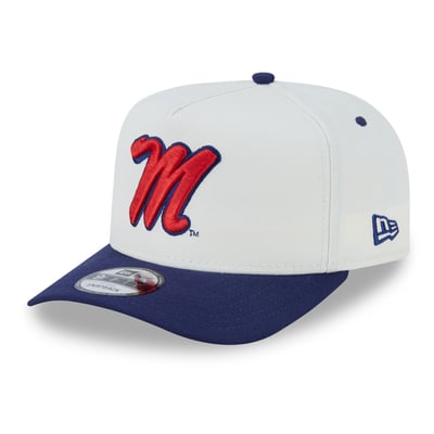 Ole Miss Rebels New Era Unisex 9FIFTY A-Frame Snapback Hat - White/Navy