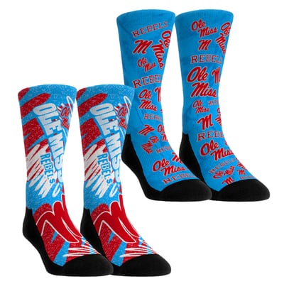 Ole Miss Rebels Rock Em Unisex Two-Piece Team Blast Crew Socks Set