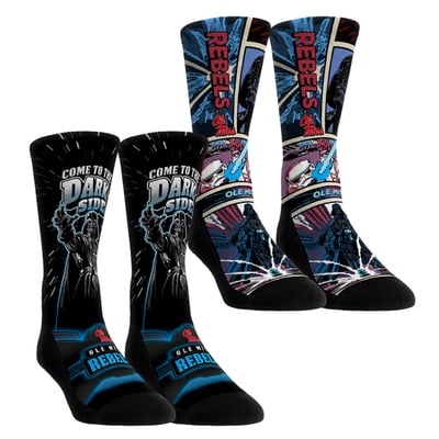  Ole Miss Rebels Rock Em Unisex Star Wars Empire Two-Pack Crew Socks Set - Red
