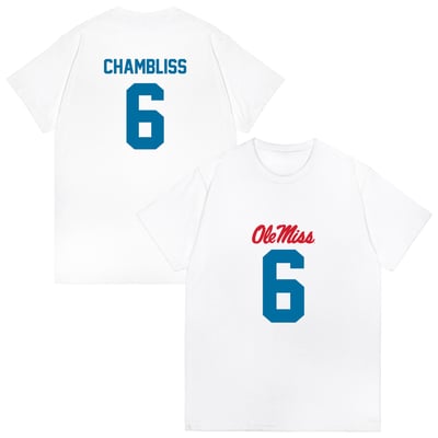 Trinidad Chambliss Ole Miss Rebels Unisex NIL Name & Number Shirzee T-Shirt - White