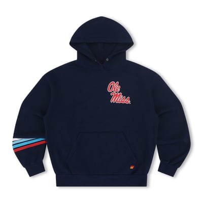Ole Miss Rebels Aviator Nation Women's Relaxed Tri-Blend Hoodie - Navy