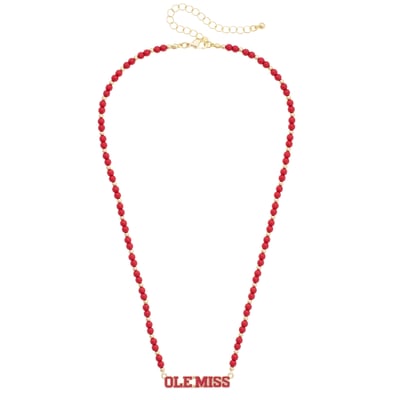 Ole Miss Rebels CANVAS Style Women's Beaded Spirit Necklace
