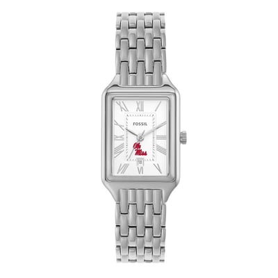 Ole Miss Rebels Fossil Women's Raquel Three-Hand Date Stainless Steel Watch