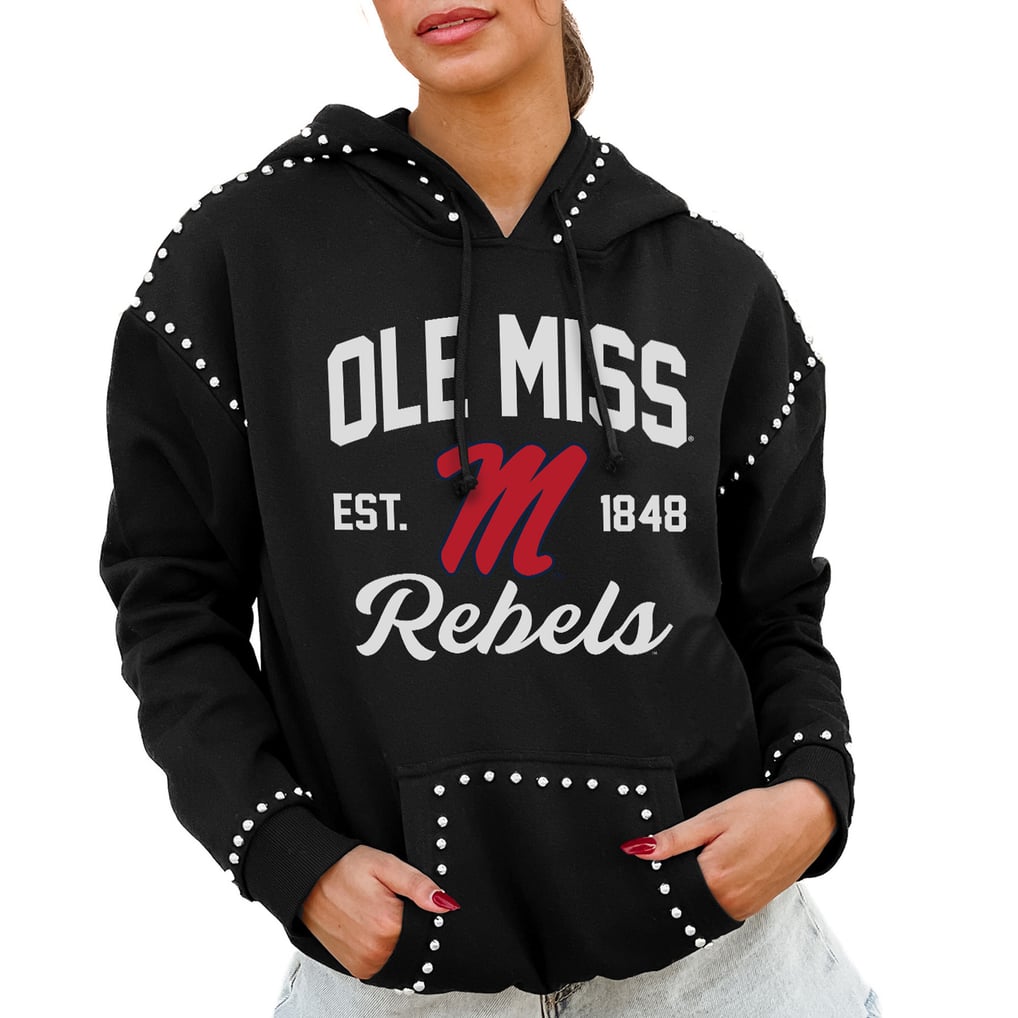Ole Miss Rebels Gameday Couture Women's Studded Pullover Hoodie - Black