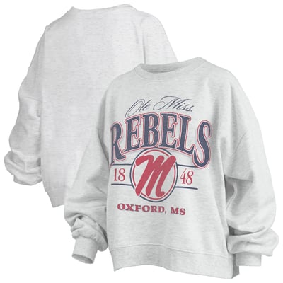 Ole Miss Rebels Pressbox Women's Oversized Vinson Melange Janise Sweatshirt - Heather Gray