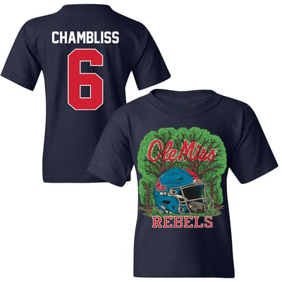 Trinidad Chambliss Ole Miss Rebels Youth Vintage Football T-Shirt - Navy
