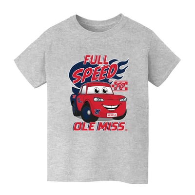  Ole Miss Rebels Vive La Fete Youth Full Speed T-Shirt - Gray