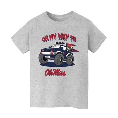 Ole Miss Rebels Vive La Fete Youth On My Way T-Shirt - Gray