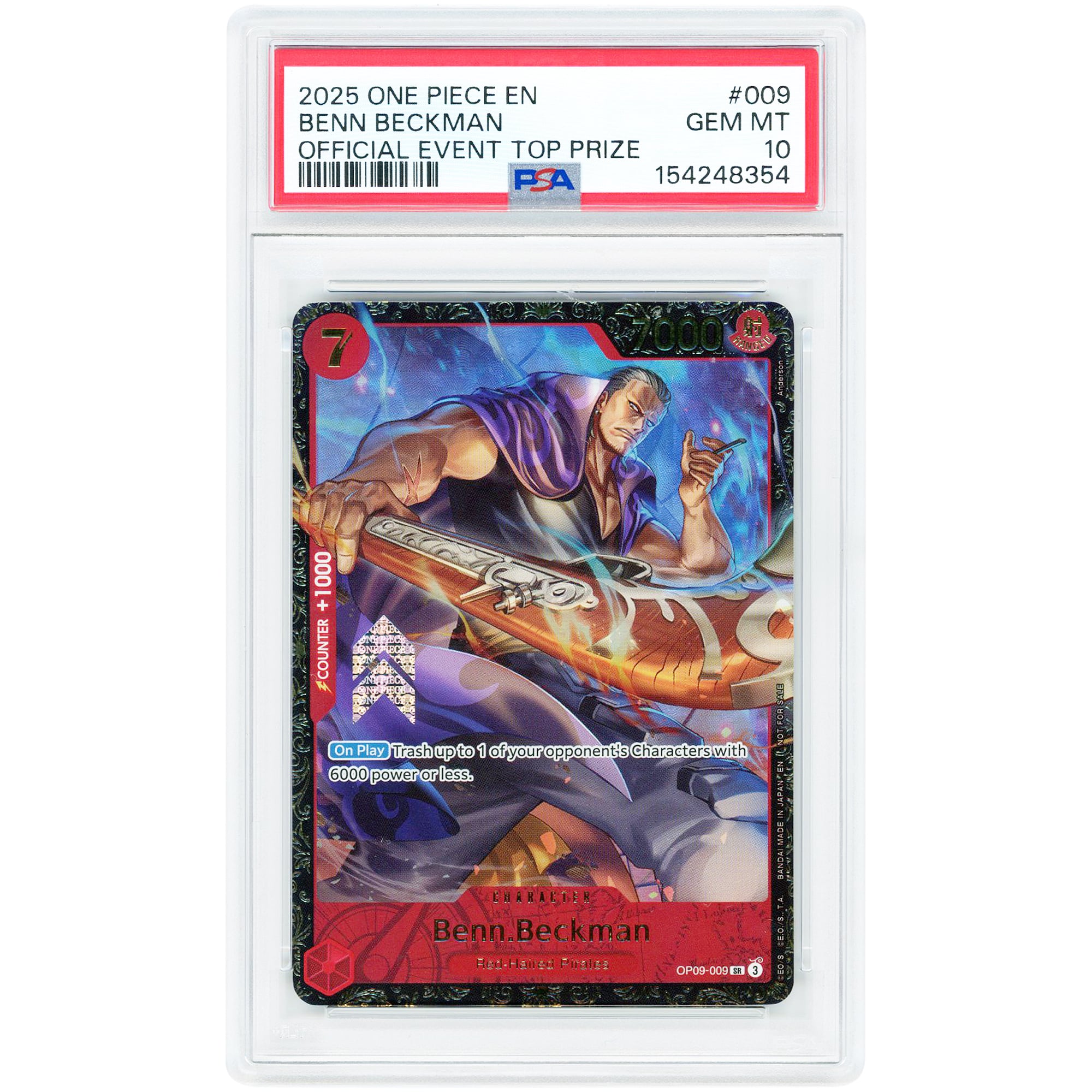 Benn Beckman 2025 One Piece Promos Official Event Top Prize #009 