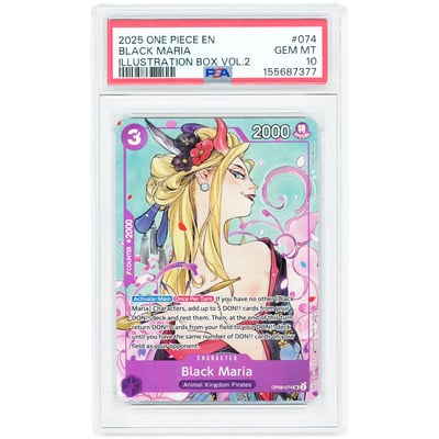 Black Maria 2025 One Piece Illustration Box Vol.2 Promo #OP08-074 PSA Authenticated 10 Card