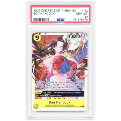 Boa Hancock 2026 One Piece The Azure Sea's Seven Secret Rare #OP14-112 PSA Authenticated 10 Card